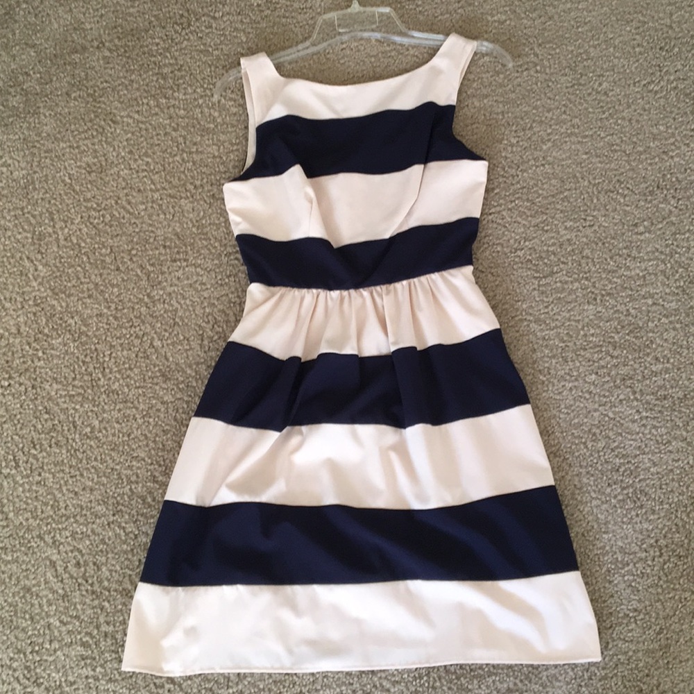 Formal striped dress.